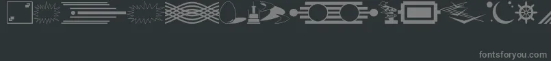 DecorativeElementsJl-Schriftart – Graue Schriften auf schwarzem Hintergrund