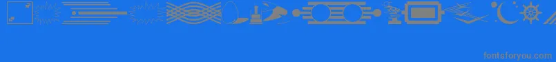 Fonte DecorativeElementsJl – fontes cinzas em um fundo azul