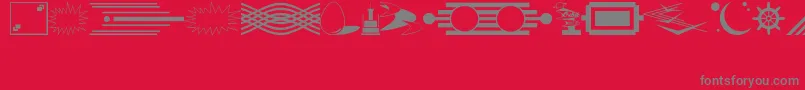 フォントDecorativeElementsJl – 赤い背景に灰色の文字