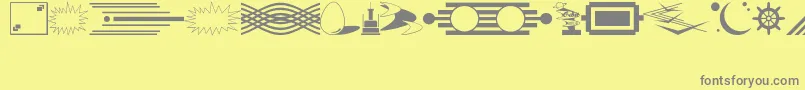 Fonte DecorativeElementsJl – fontes cinzas em um fundo amarelo