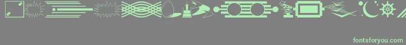 DecorativeElementsJl-fontti – vihreät fontit harmaalla taustalla