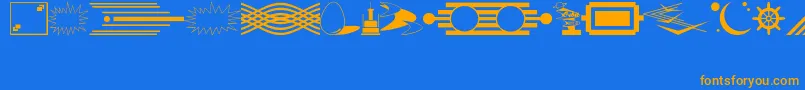 DecorativeElementsJl Font – Orange Fonts on Blue Background