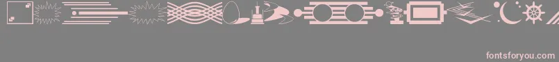 Czcionka DecorativeElementsJl – różowe czcionki na szarym tle