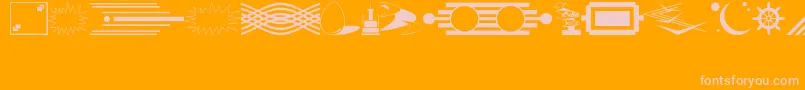 DecorativeElementsJl Font – Pink Fonts on Orange Background