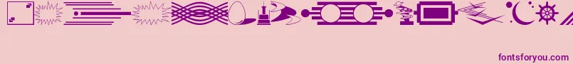 DecorativeElementsJl-fontti – violetit fontit vaaleanpunaisella taustalla