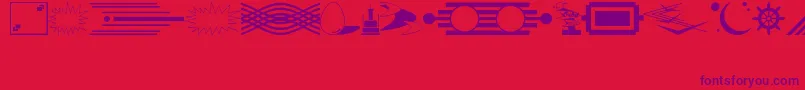 Шрифт DecorativeElementsJl – фиолетовые шрифты на красном фоне
