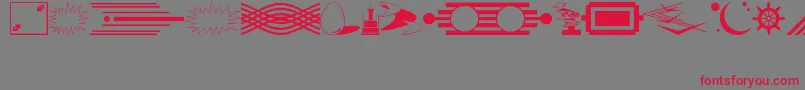 DecorativeElementsJl-Schriftart – Rote Schriften auf grauem Hintergrund