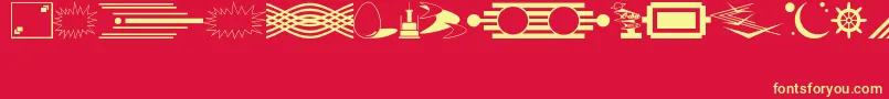 DecorativeElementsJl Font – Yellow Fonts on Red Background