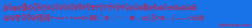 EscalopeSoftIcons-Schriftart – Rote Schriften auf blauem Hintergrund