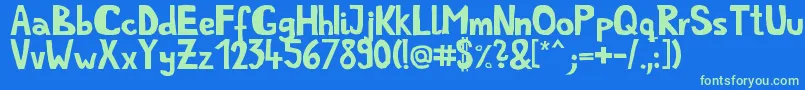 Simplelife Font – Green Fonts on Blue Background