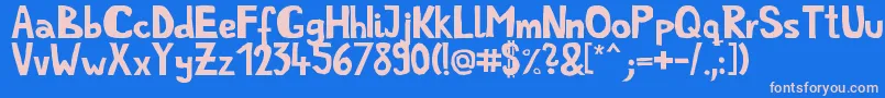 Simplelife Font – Pink Fonts on Blue Background