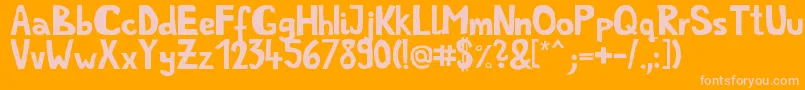 Simplelife-Schriftart – Rosa Schriften auf orangefarbenem Hintergrund
