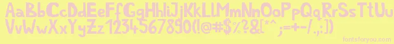 Simplelife Font – Pink Fonts on Yellow Background