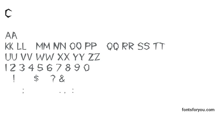 Шрифт Cavemann – алфавит, цифры, специальные символы