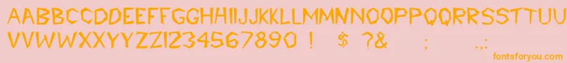 Cavemann Font – Orange Fonts on Pink Background