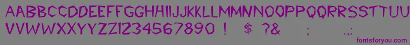 Cavemann Font – Purple Fonts on Gray Background