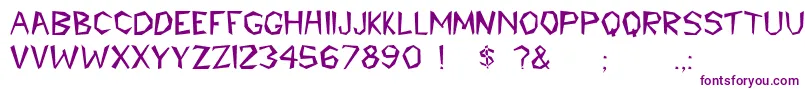 Cavemann Font – Purple Fonts on White Background