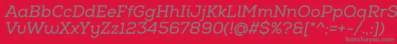 NexaSlabRegularItalic Font – Gray Fonts on Red Background