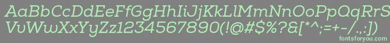 NexaSlabRegularItalic-fontti – vihreät fontit harmaalla taustalla