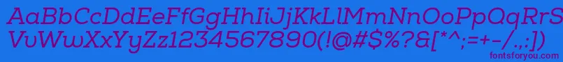 NexaSlabRegularItalic Font – Purple Fonts on Blue Background