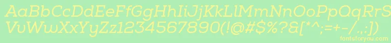 NexaSlabRegularItalic Font – Yellow Fonts on Green Background