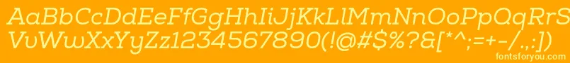 Шрифт NexaSlabRegularItalic – жёлтые шрифты на оранжевом фоне