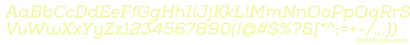 Шрифт NexaSlabRegularItalic – жёлтые шрифты на белом фоне