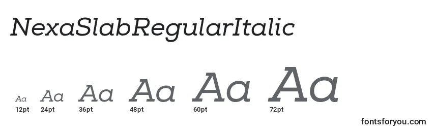 Размеры шрифта NexaSlabRegularItalic