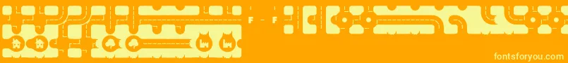 Motorcity Font – Yellow Fonts on Orange Background