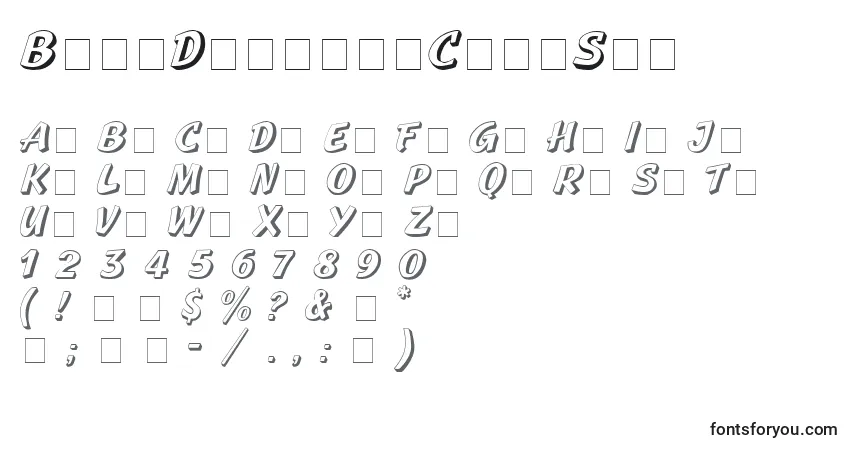 Czcionka BoyaDisplayCapsSsi – alfabet, cyfry, specjalne znaki