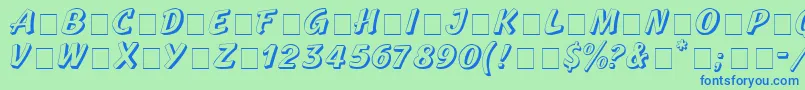 BoyaDisplayCapsSsi Font – Blue Fonts on Green Background