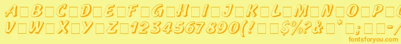 BoyaDisplayCapsSsi Font – Orange Fonts on Yellow Background