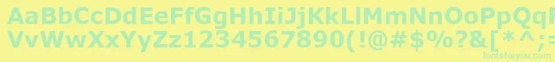 フォントVerdanaBold – 黄色い背景に緑の文字