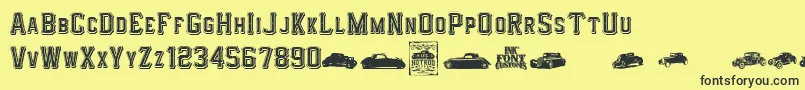 I.F.C.HotrodType Font – Black Fonts on Yellow Background