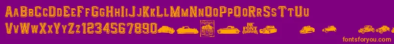 Police I.F.C.HotrodType – polices orange sur fond violet
