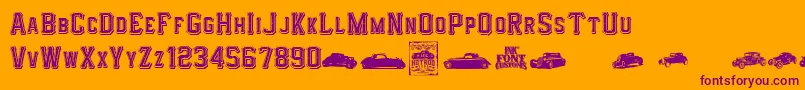 I.F.C.HotrodType Font – Purple Fonts on Orange Background