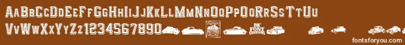I.F.C.HotrodType Font – White Fonts on Brown Background