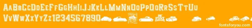 I.F.C.HotrodType Font – White Fonts on Orange Background