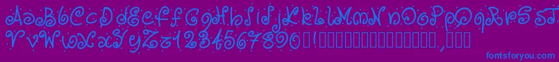 Pwcurvesanddots Font – Blue Fonts on Purple Background