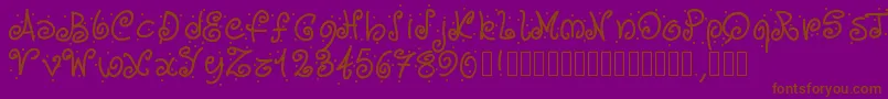 Шрифт Pwcurvesanddots – коричневые шрифты на фиолетовом фоне