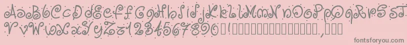 Pwcurvesanddots-Schriftart – Graue Schriften auf rosa Hintergrund