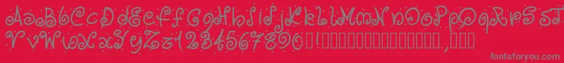 Pwcurvesanddots Font – Gray Fonts on Red Background