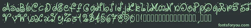 Czcionka Pwcurvesanddots – zielone czcionki na czarnym tle