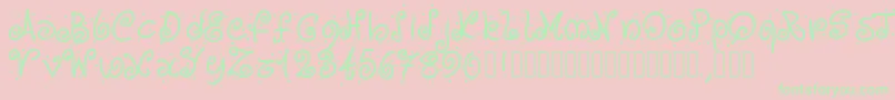 Pwcurvesanddots Font – Green Fonts on Pink Background