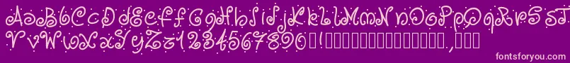 Pwcurvesanddots Font – Pink Fonts on Purple Background