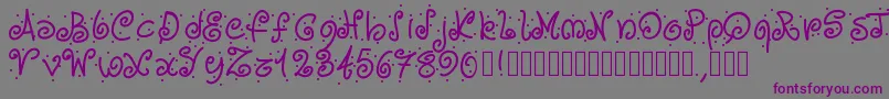 Pwcurvesanddots-fontti – violetit fontit harmaalla taustalla