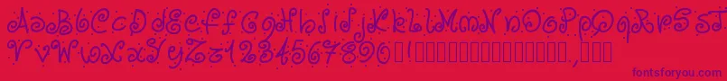 Pwcurvesanddots Font – Purple Fonts on Red Background