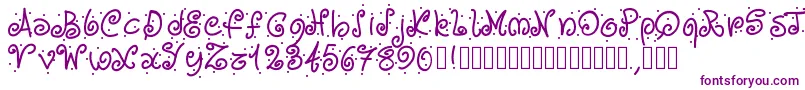 Czcionka Pwcurvesanddots – fioletowe czcionki