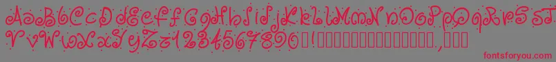 Pwcurvesanddots Font – Red Fonts on Gray Background