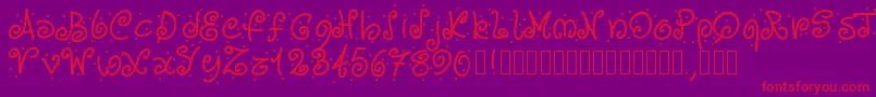 Pwcurvesanddots Font – Red Fonts on Purple Background